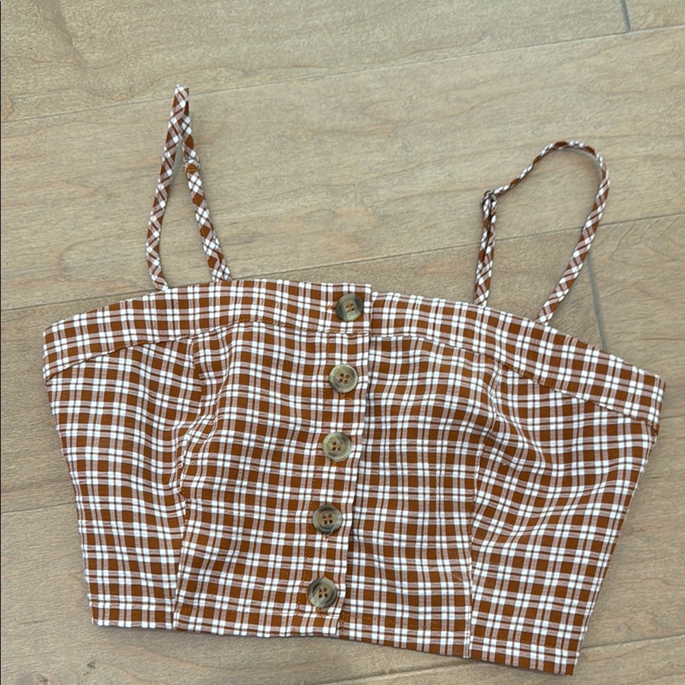 Rust Plaid Women's Crop Top